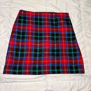 Talbots Tartan Sequins Size 12 Wool Plaid Skirt